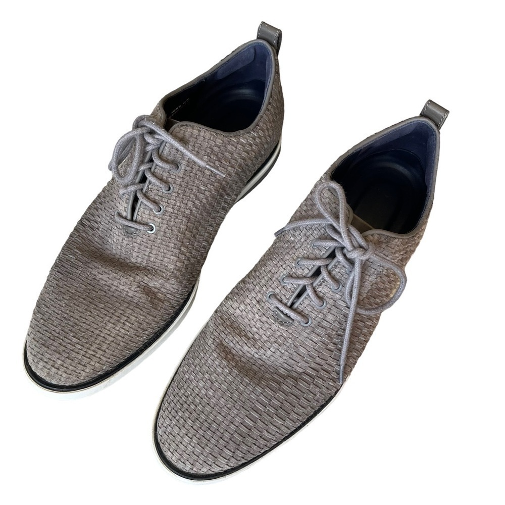 COLE HAAN Men’s size 12 Gray GrandEvolution woven oxfords